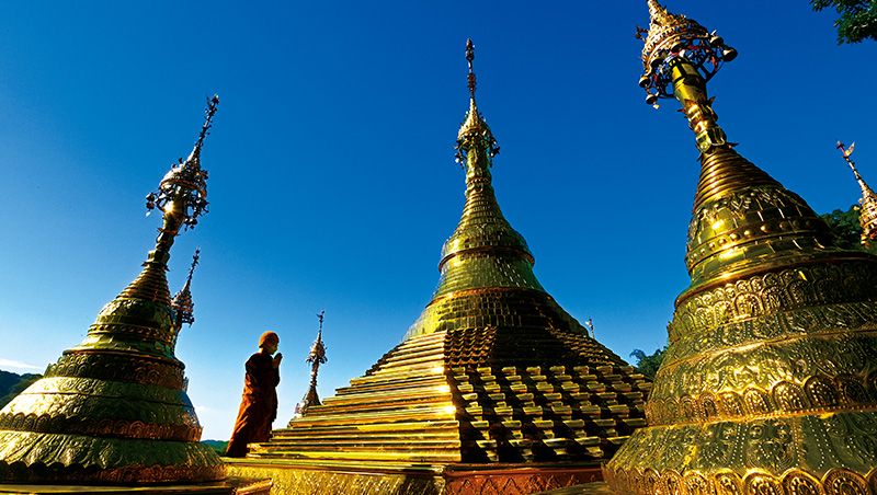 三峽迦葉禪寺的佛塔，緬甸僧侶經常在此地禪修。有趣的是，據說時有猴子出沒